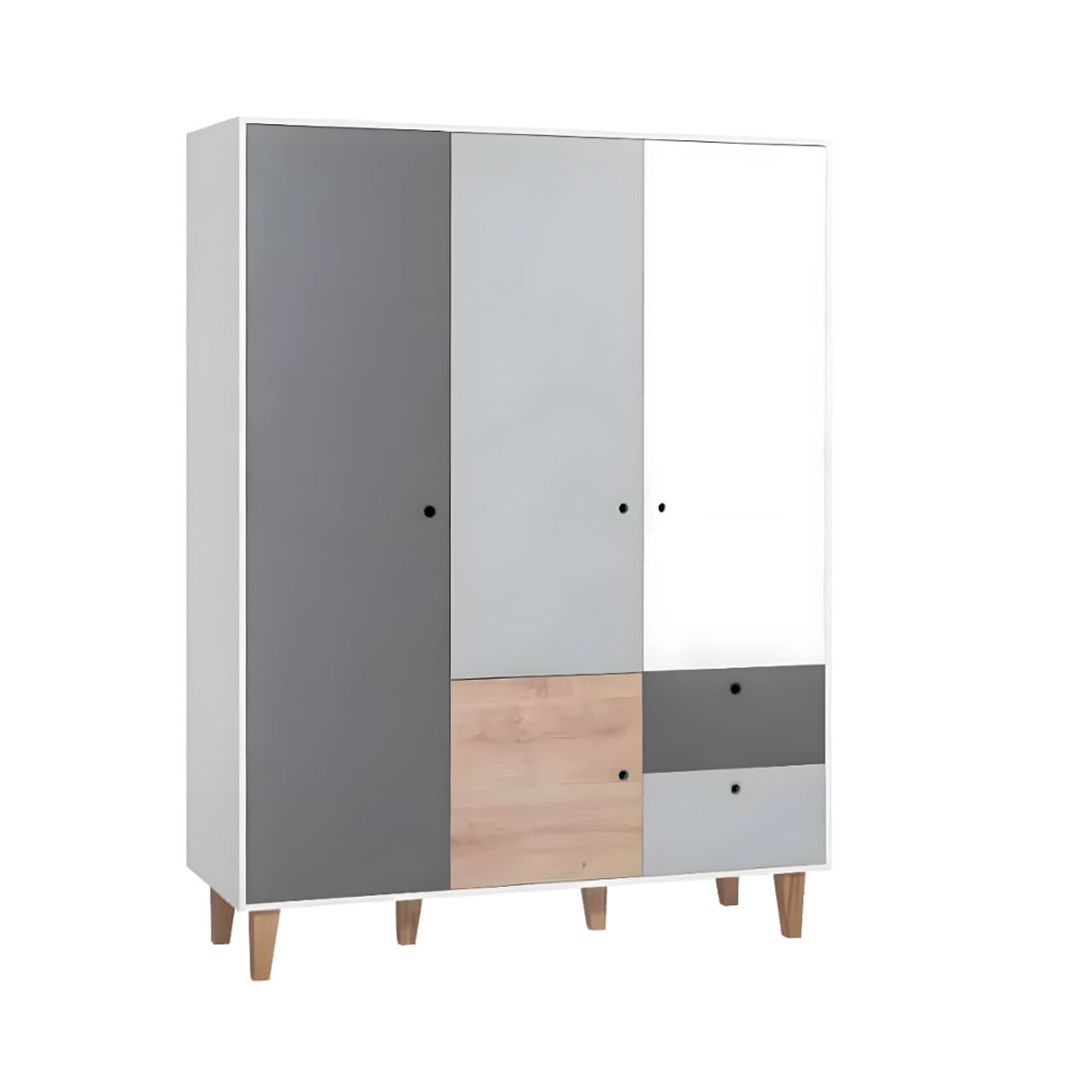 HOGAR & SPACIOS - HYS ROPERO 3 PUERTAS MILAN GRIS