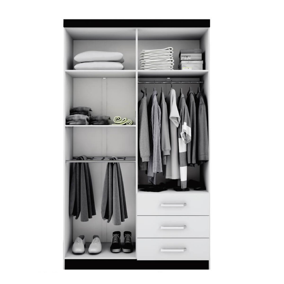 HOGAR & SPACIOS - HYS ROPERO 3 PUERTAS TRISKA BLANCO