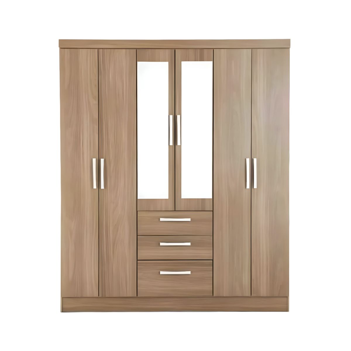 HOGAR & SPACIOS - HYS ROPERO 6 PUERTAS ANAIS MARRON CLARO