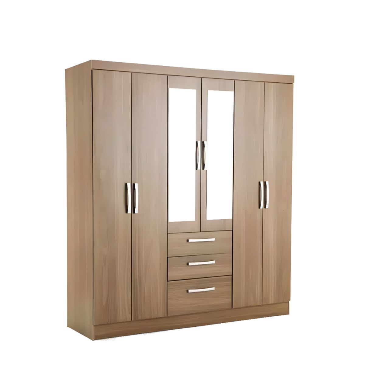 HOGAR & SPACIOS - HYS ROPERO 6 PUERTAS ANAIS MARRON CLARO