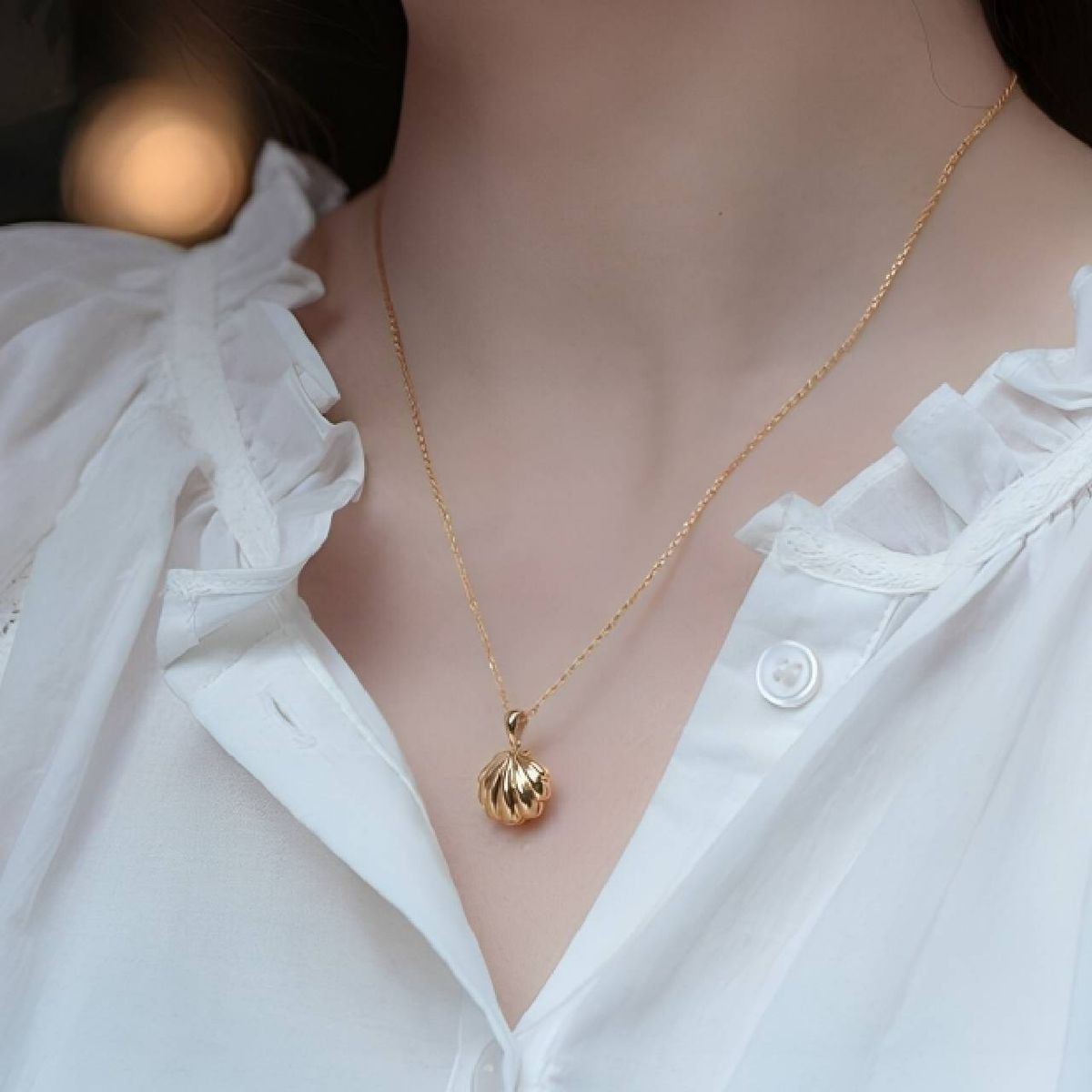 NO LOGO - Collar Minirelicario con Perla de mar