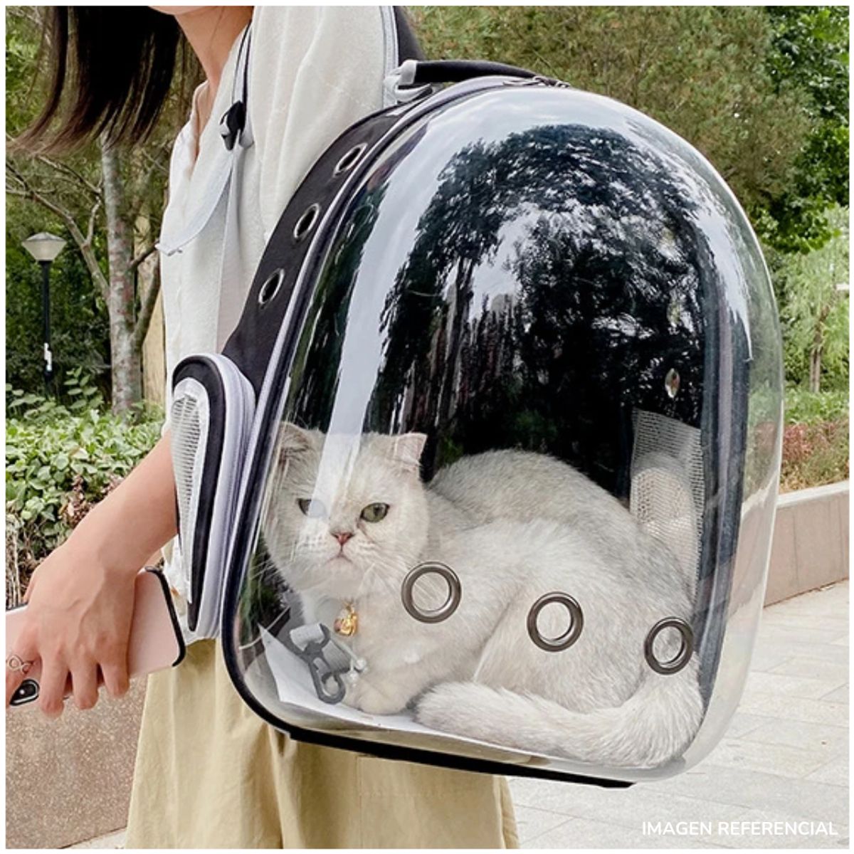 INSPIRA MARKET - Mochila Transportadora para Mascotas Gatos Negro