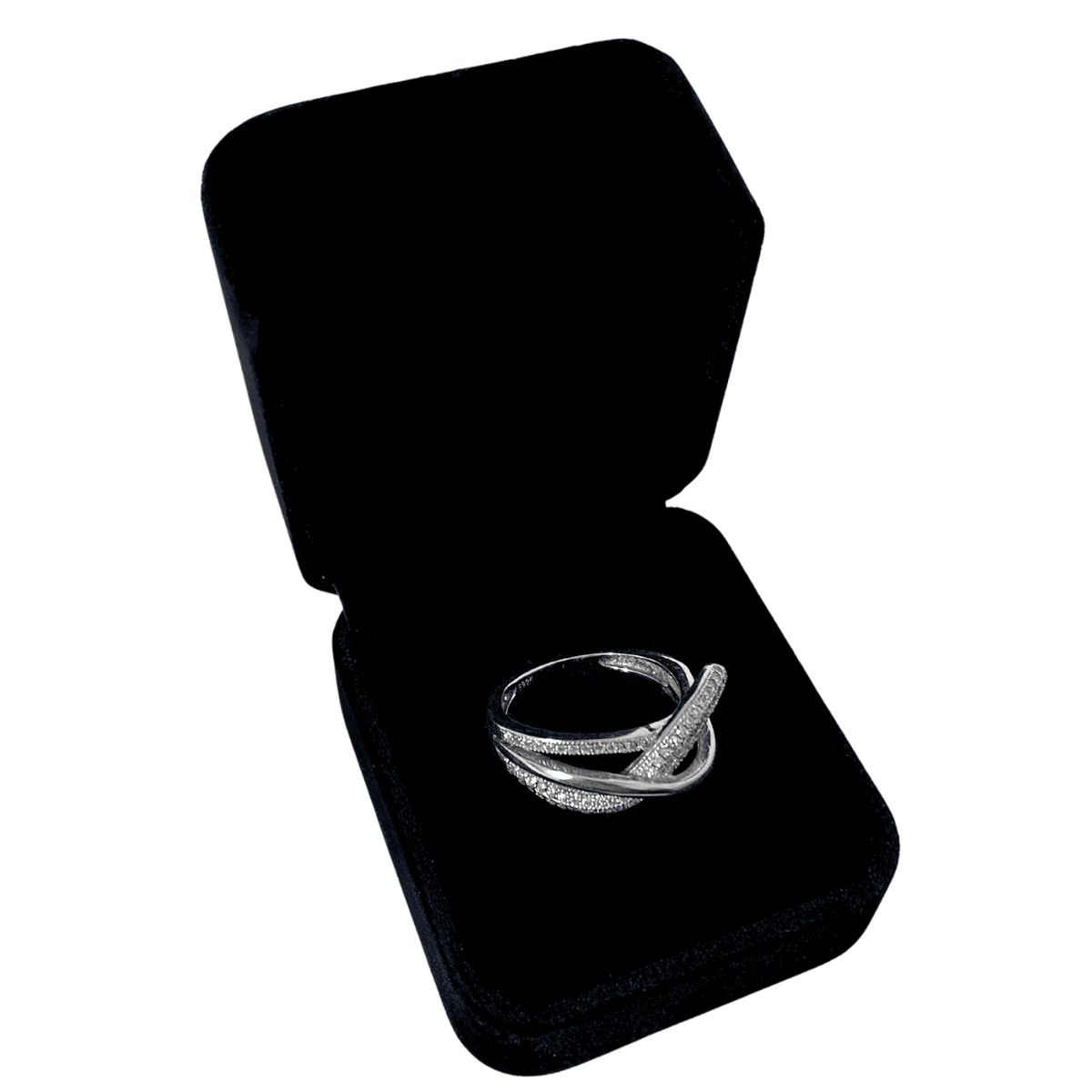 GENERICO - Anillo Mujer Circonitas Regalo Mamá Novia Plata 925 Baño Rodio
