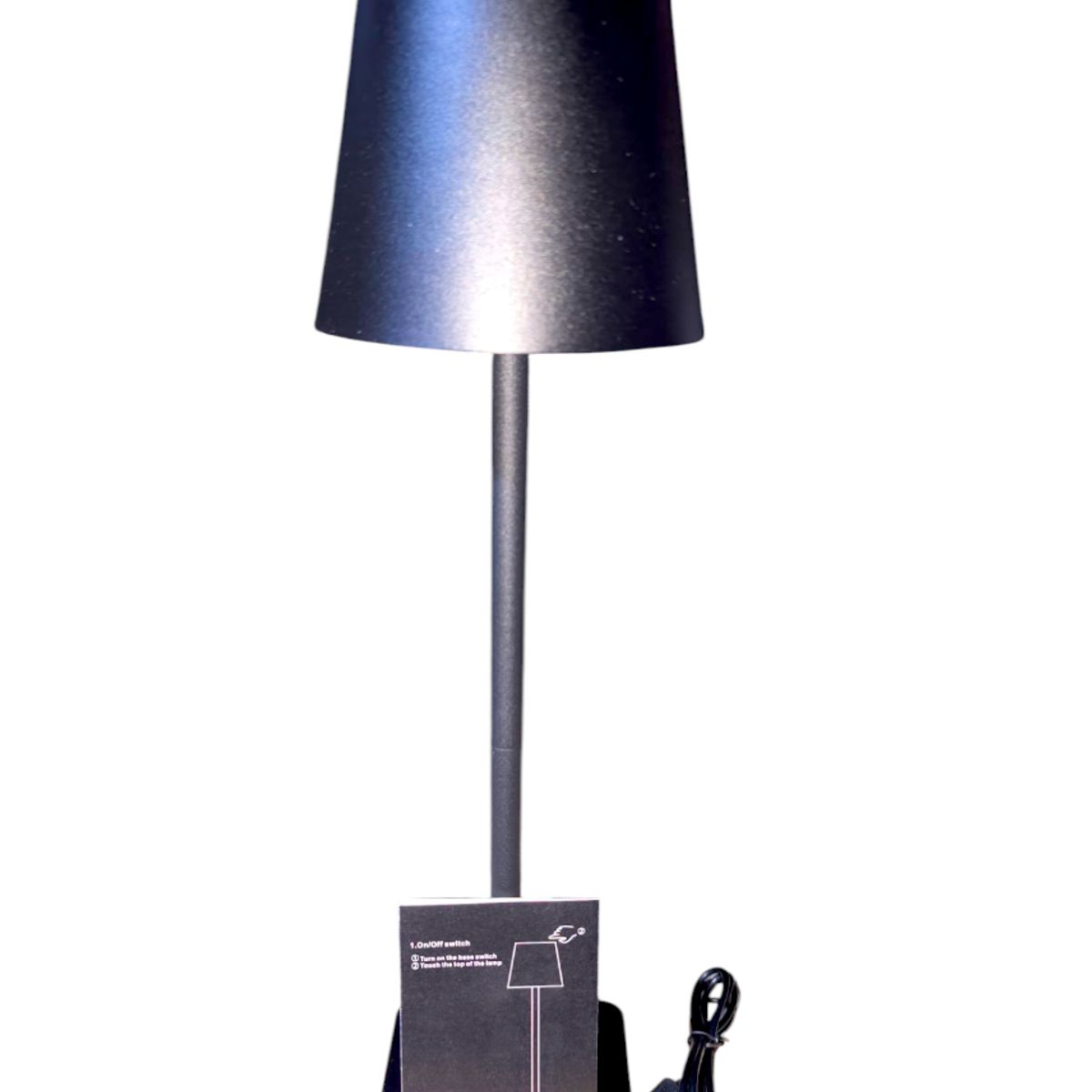 GENERICO - Lámpara de mesa o escritorio armable táctil con carga USB color negro