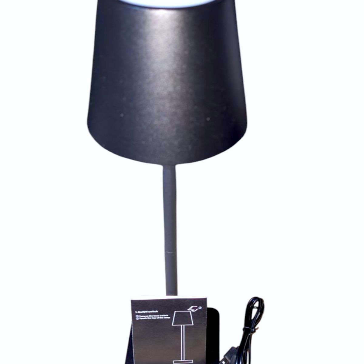 GENERICO - Lámpara de mesa o escritorio armable táctil con carga USB color negro