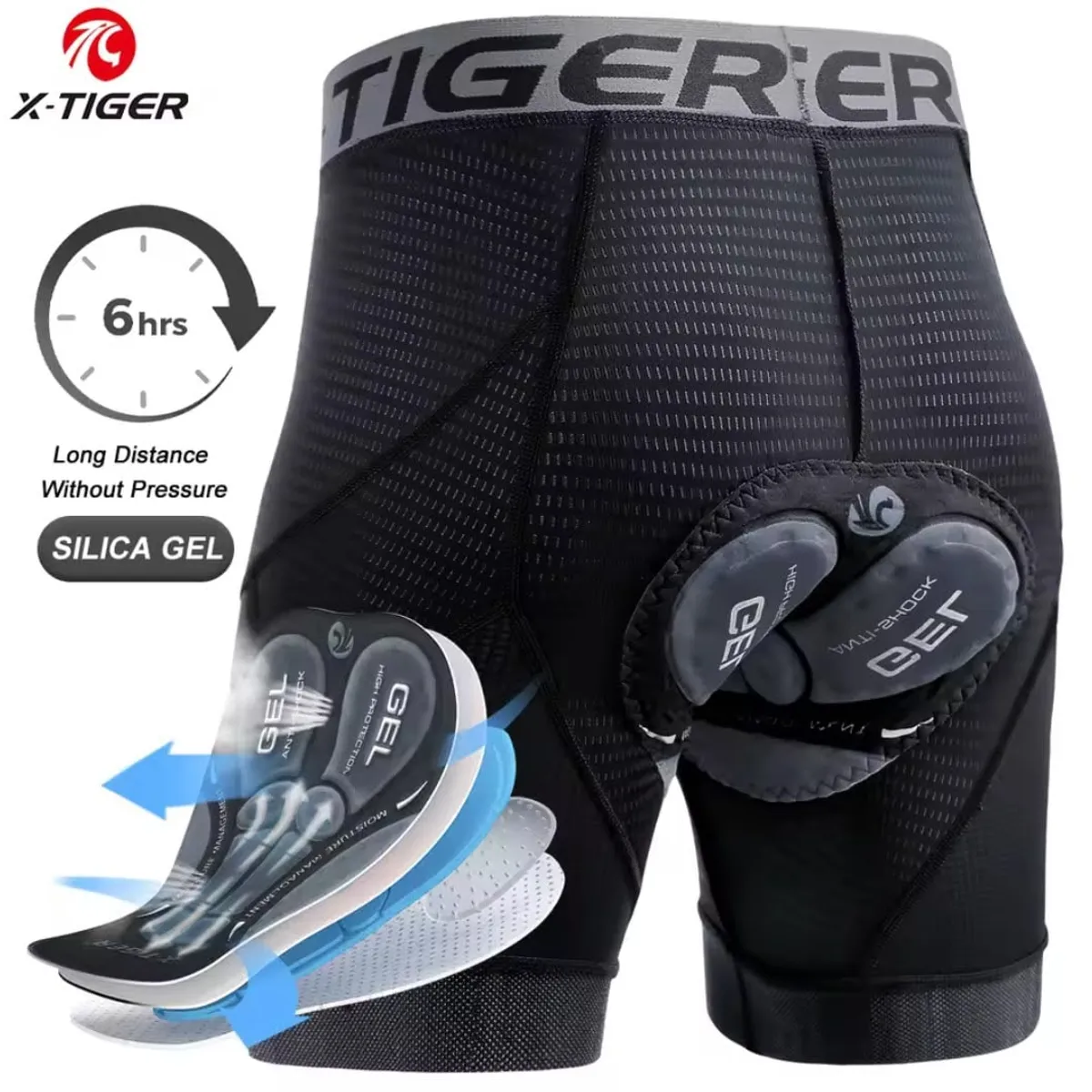 GENERICO - Short Largo O Culote C Gel Anti-shock Para Ciclismo - M