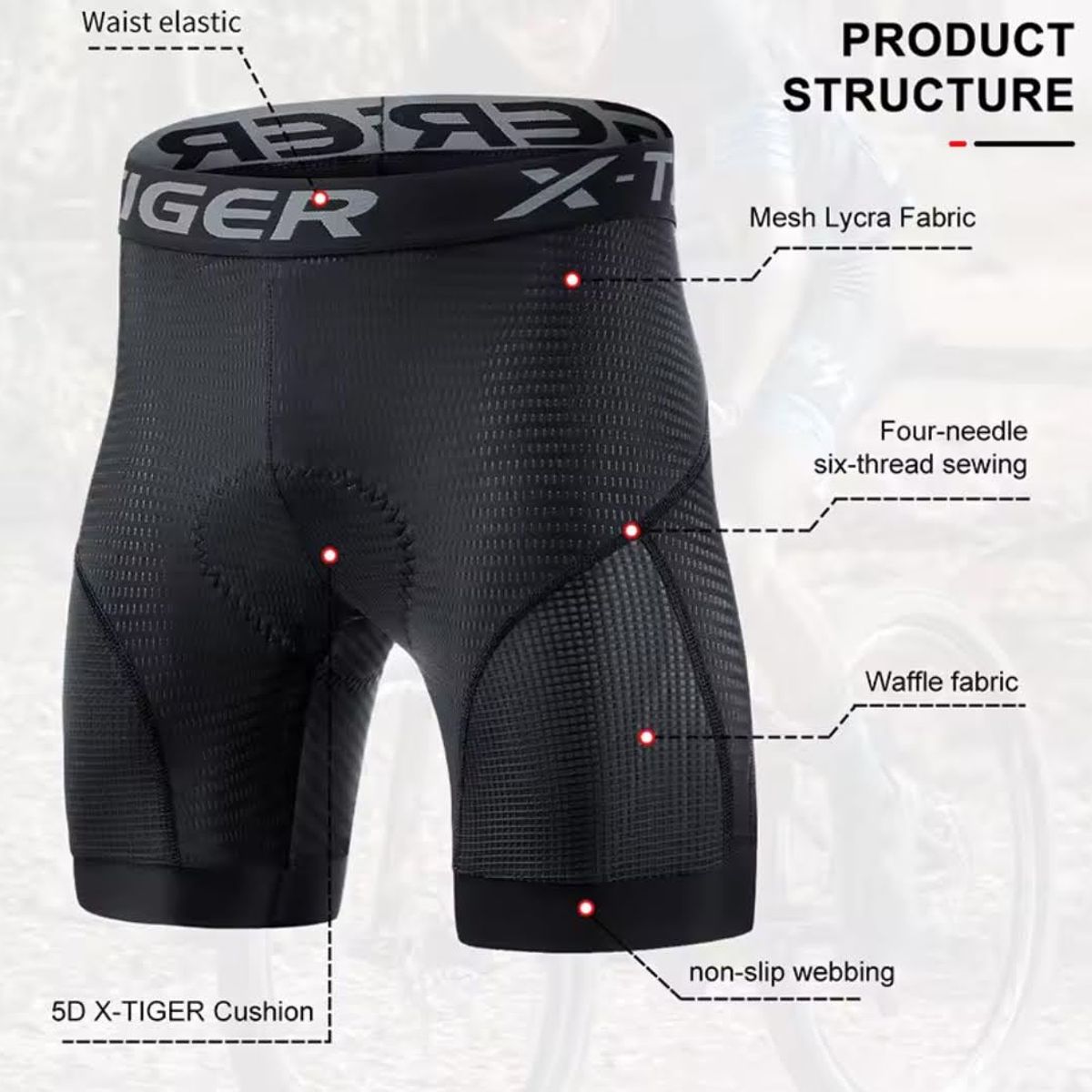 GENERICO - Short Largo O Culote C Gel Anti-shock Para Ciclismo - L