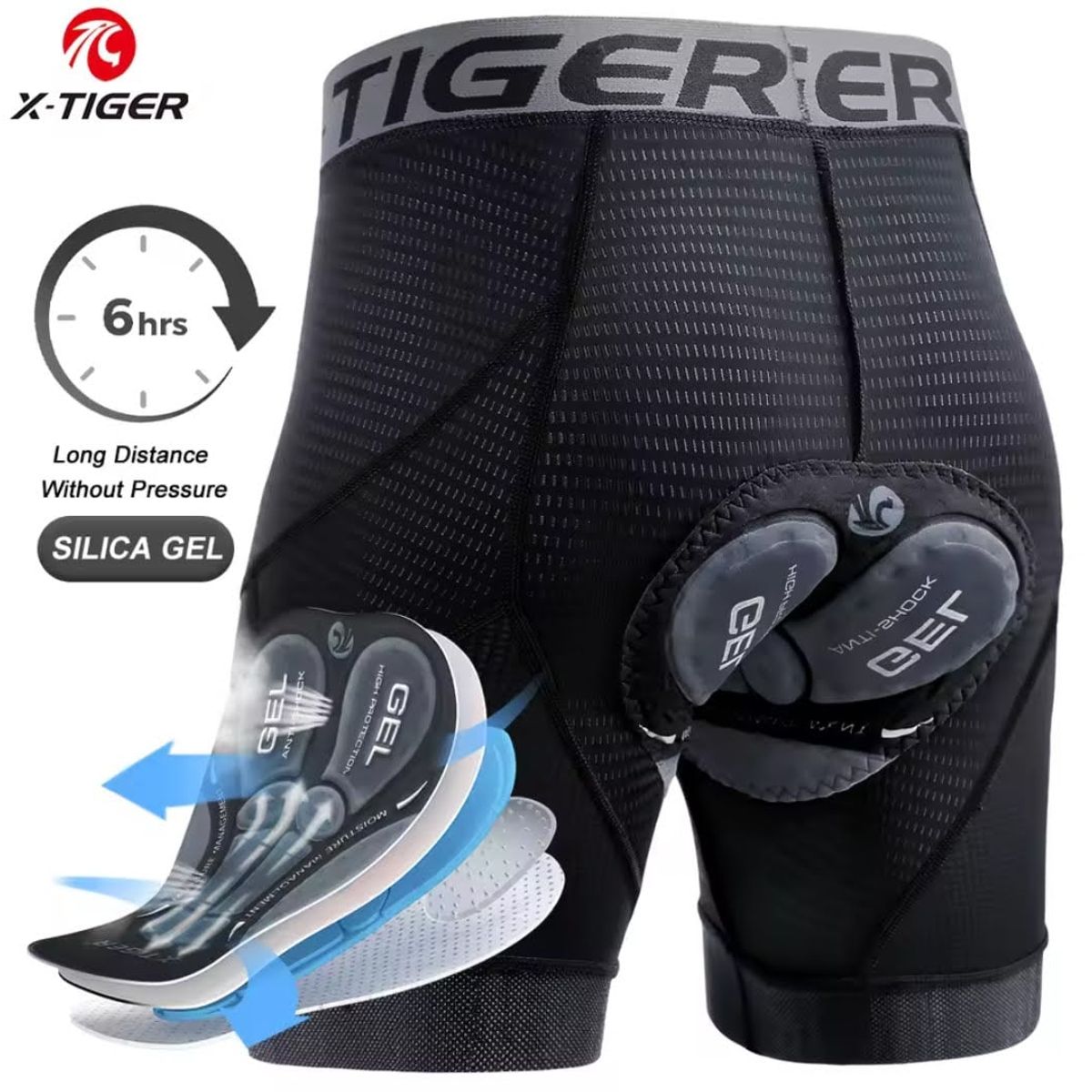 GENERICO - Short Largo O Culote C Gel Anti-shock Para Ciclismo - XL