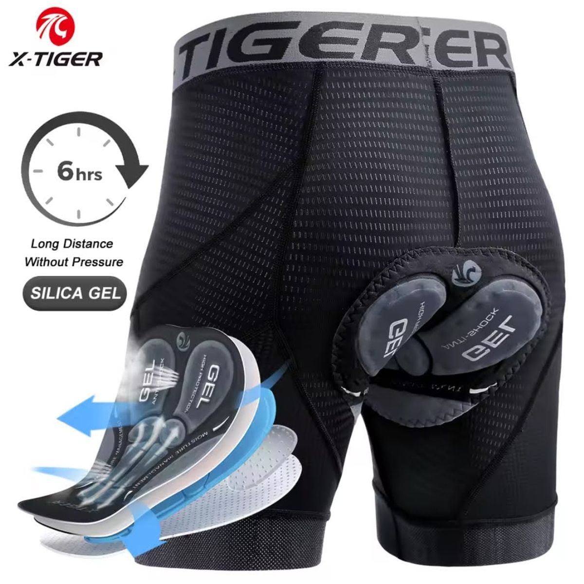 GENERICO - Short Largo O Culote C Gel Anti-shock Para Ciclismo - XL