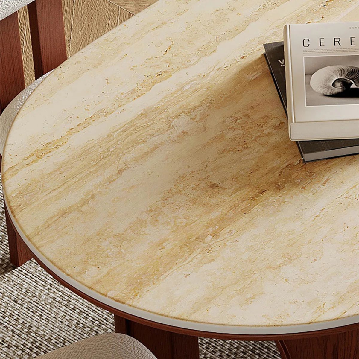 GENERICO - Juego de Comedor Sorsele -  Ivory y Marrón