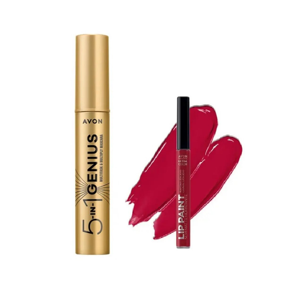 AVON - Máscara 5 in 1 Genius + labial ultra lip lady in red AVON