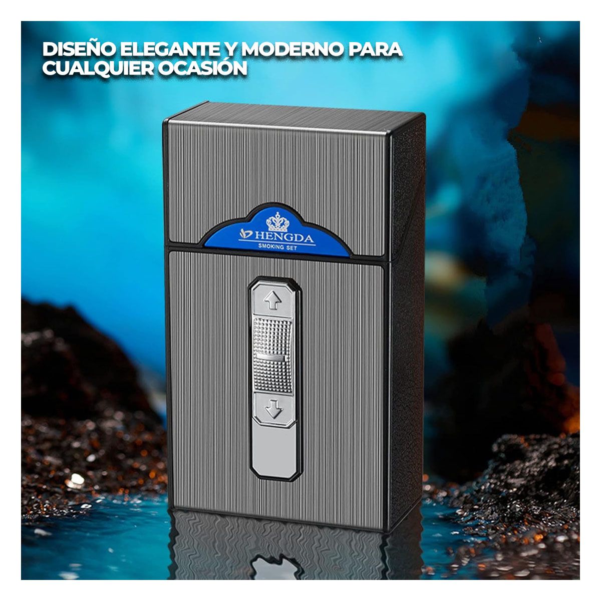 GENERICO - Encendedor Electrónico Recargable Porta cigarrera Carga USB
