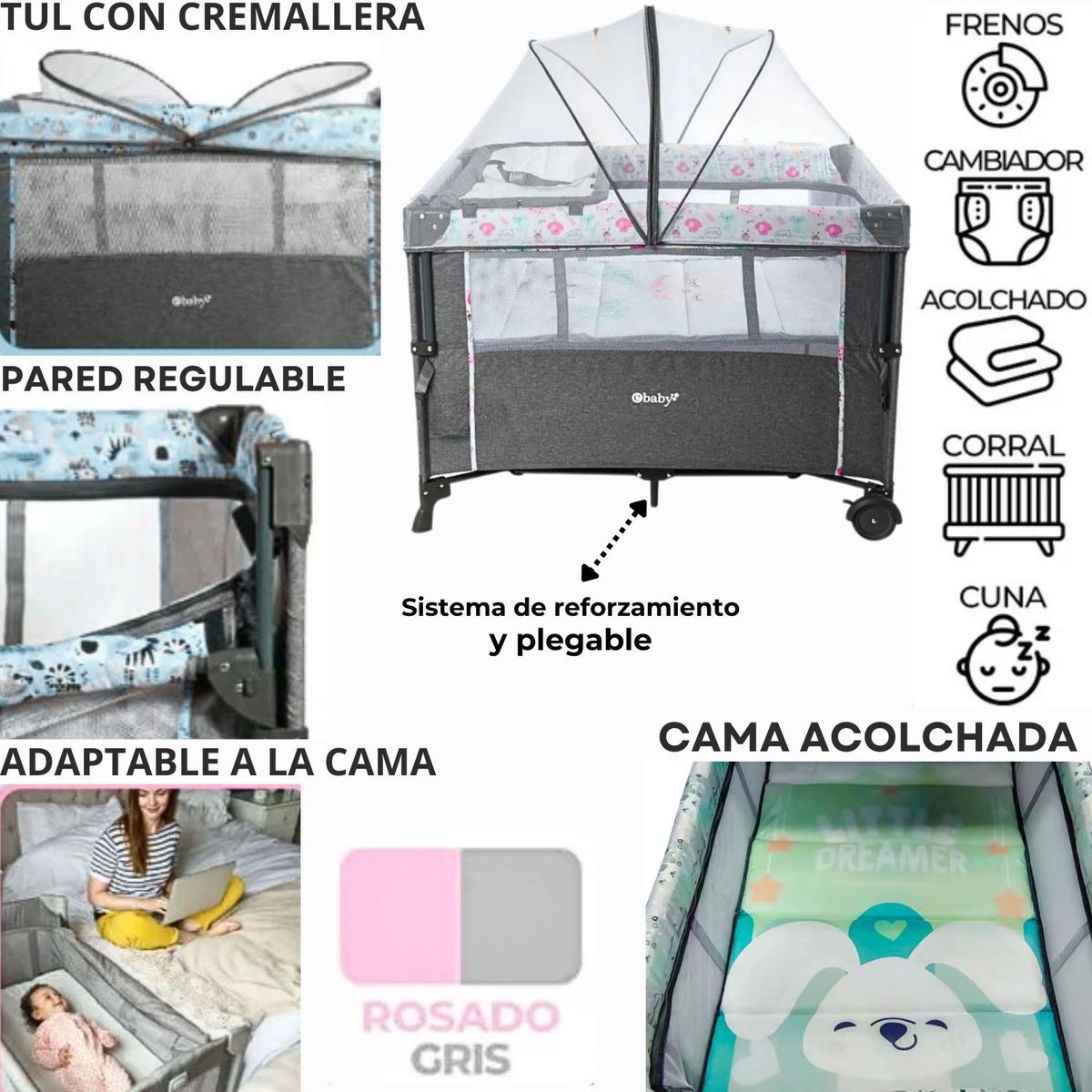 EBABY - Cuna Colecho Nala Adaptable A la Cama