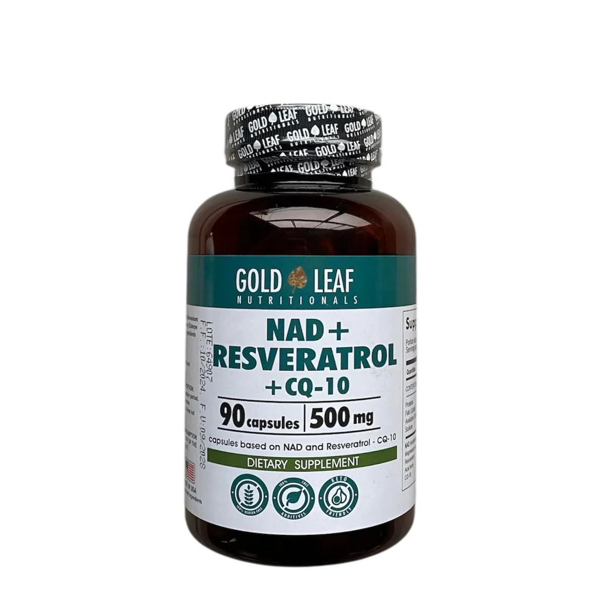 GENERICO - NAD+ Resveratrol + CQ Gold Leaf 90 capsulas