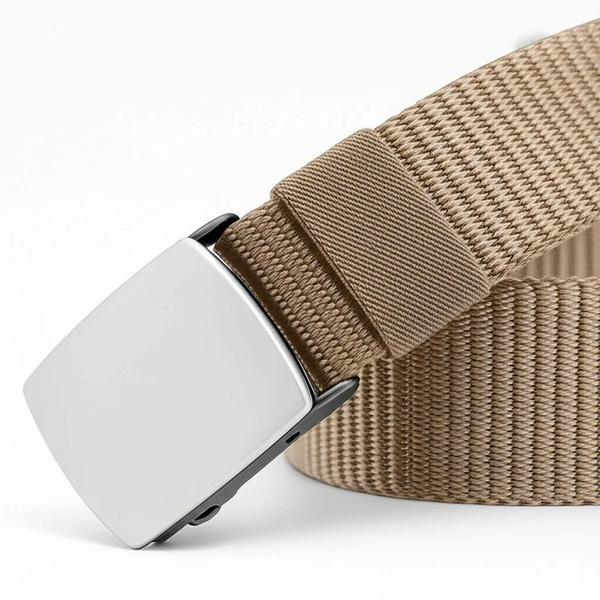 GENERICO - CORREA TÁCTICA BEIGE CON HEBILLA METALICA