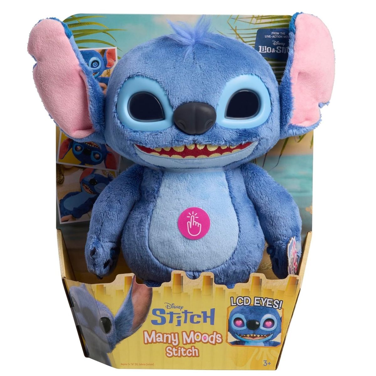 DISNEY - Stitch Peluche Interactivo mas de 50 Sonidos y Frases Ojos LCD