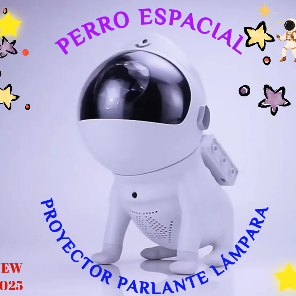 GENERICO - LÁMPARA PARLANTE PROYECTOR PERRO ESPACIAL INTELIGENTE MUSICAL
