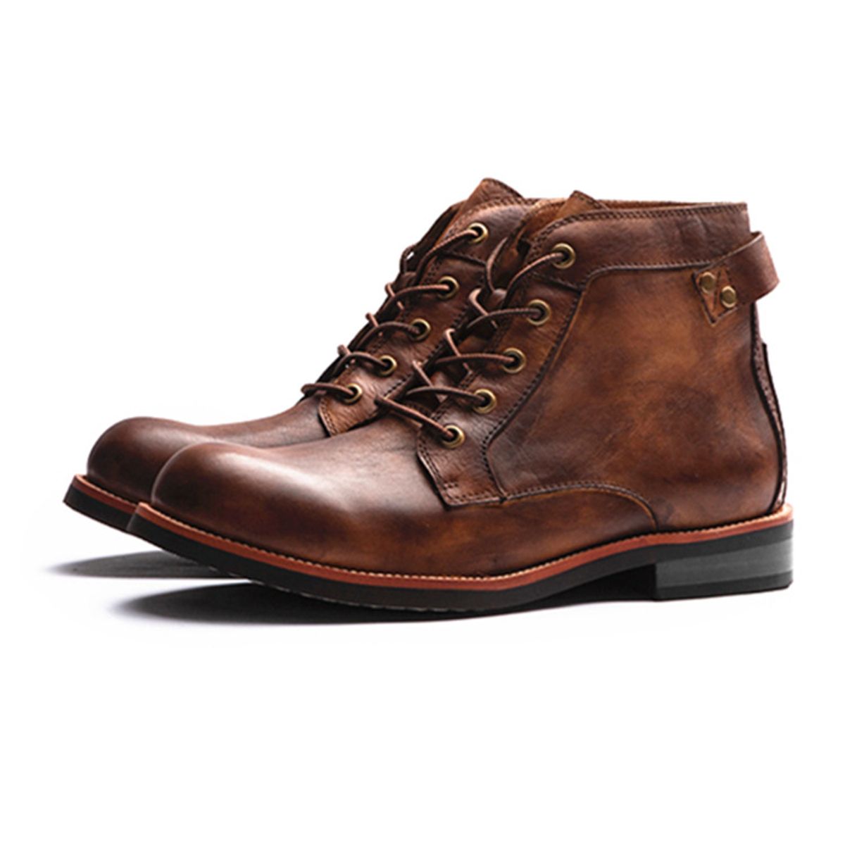 BLWOENS - Zapatos Botas de Martín para Hombre - Café