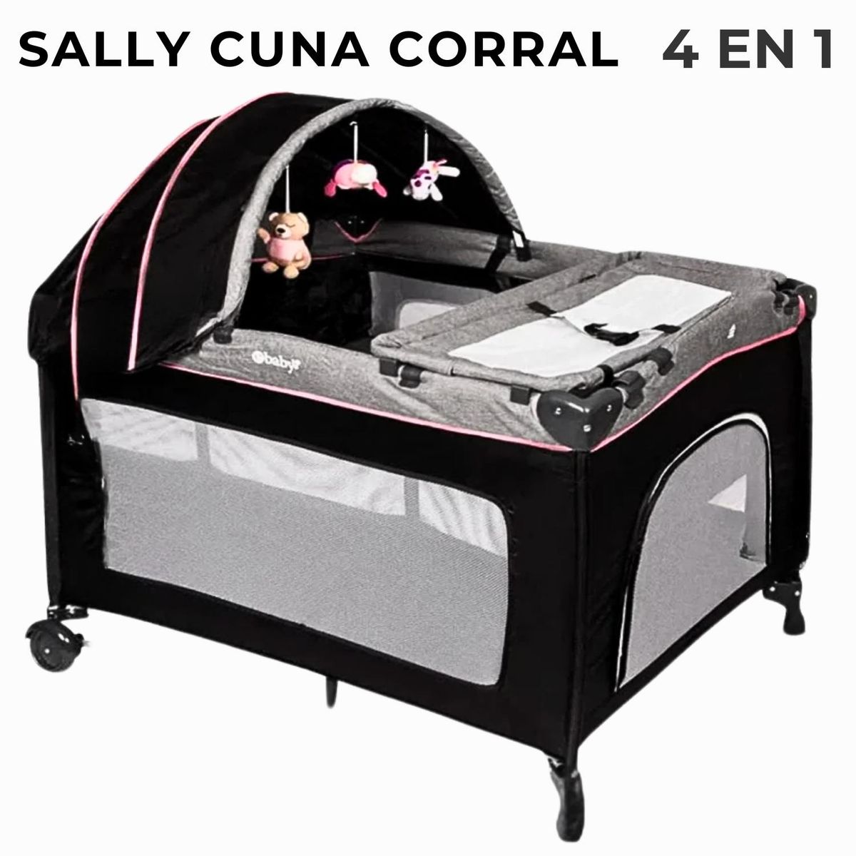 EBABY - Cuna Corral Mecedora Sally 4 en 1