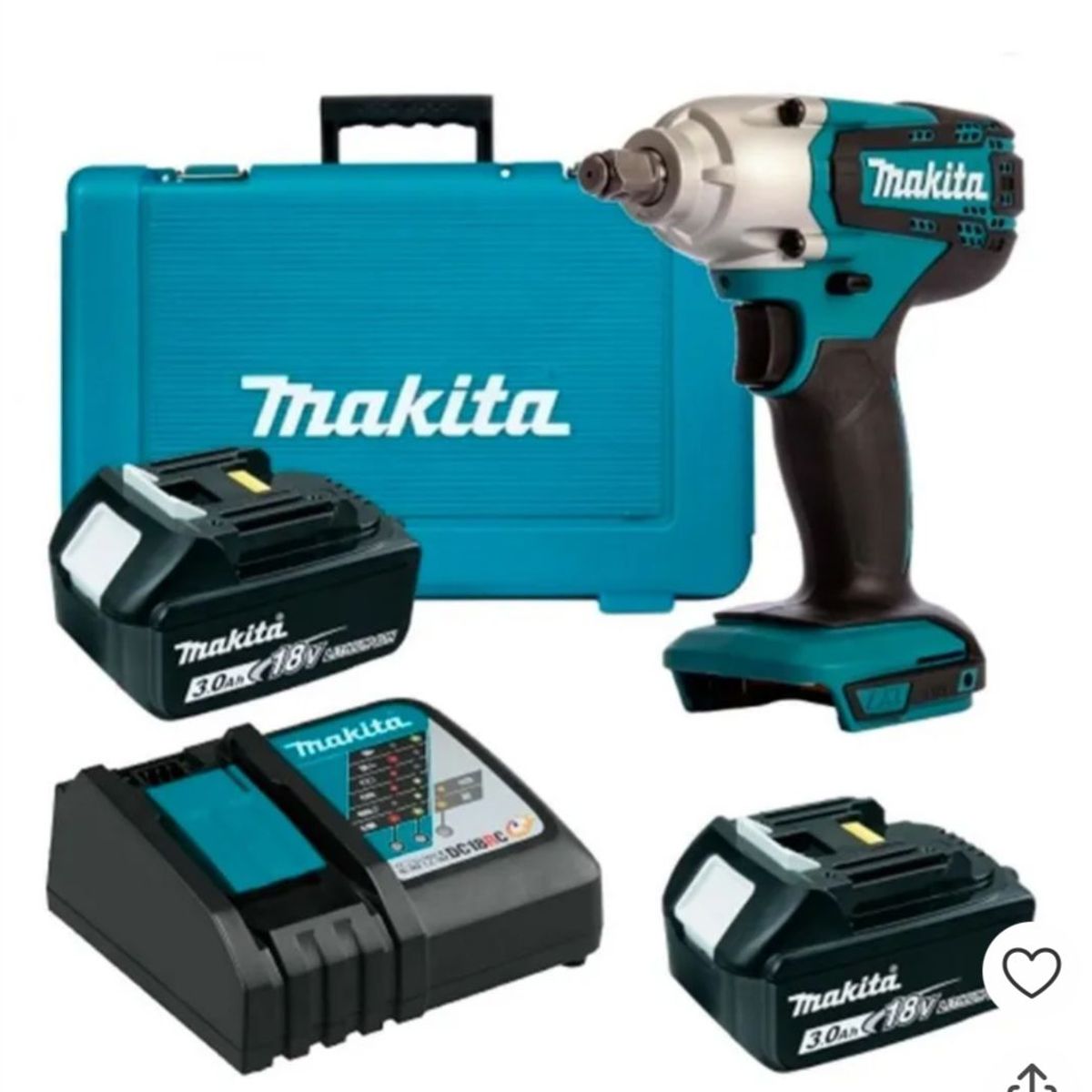 MAKITA - Llave de Impacto 1/2" 18V LXT Inc 2 Bat y Carg Makita DTW190RFE