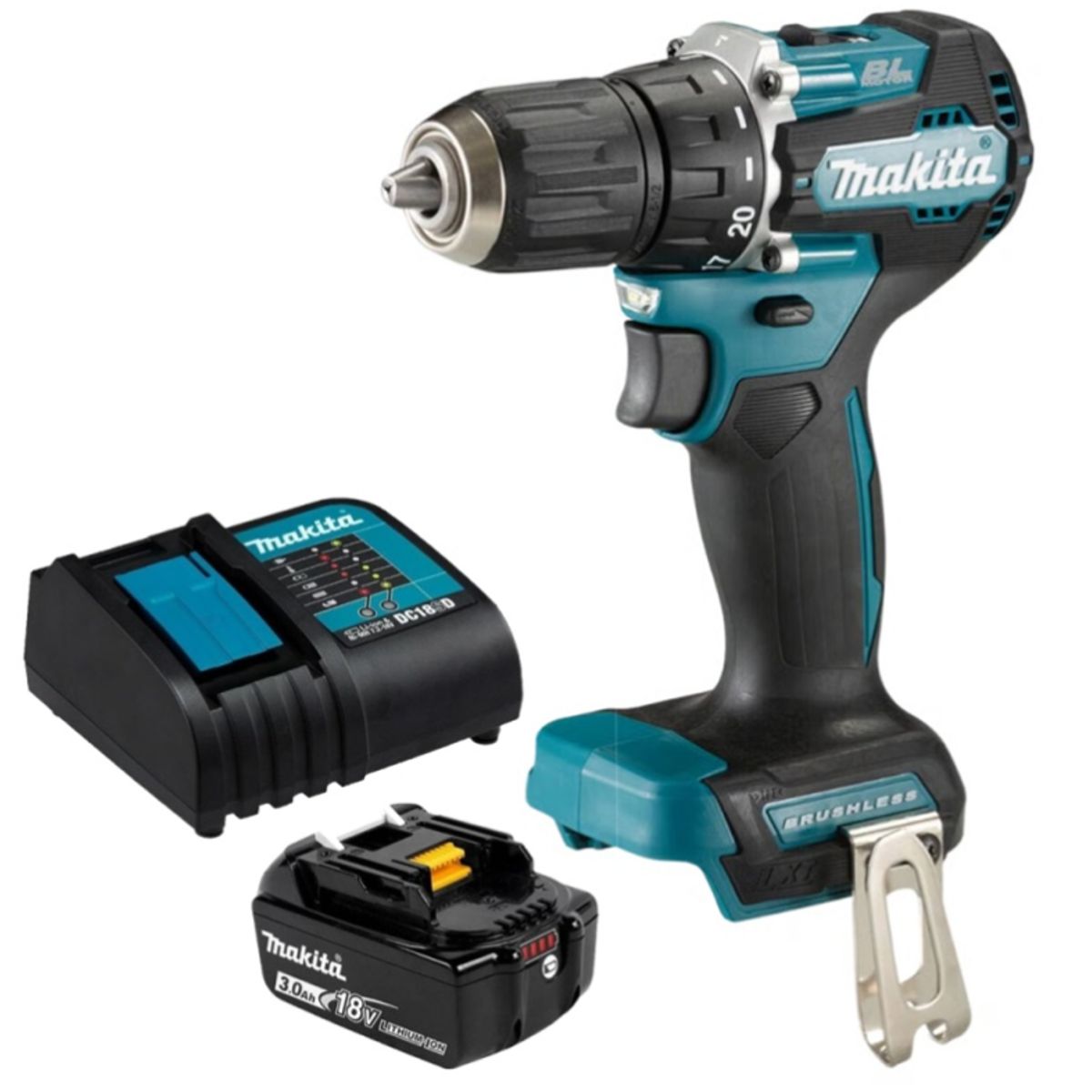 MAKITA - Taladro Percutor 1/2″ 18V LXT BL Inc 1 Bat y Carg Makita DHP487SF