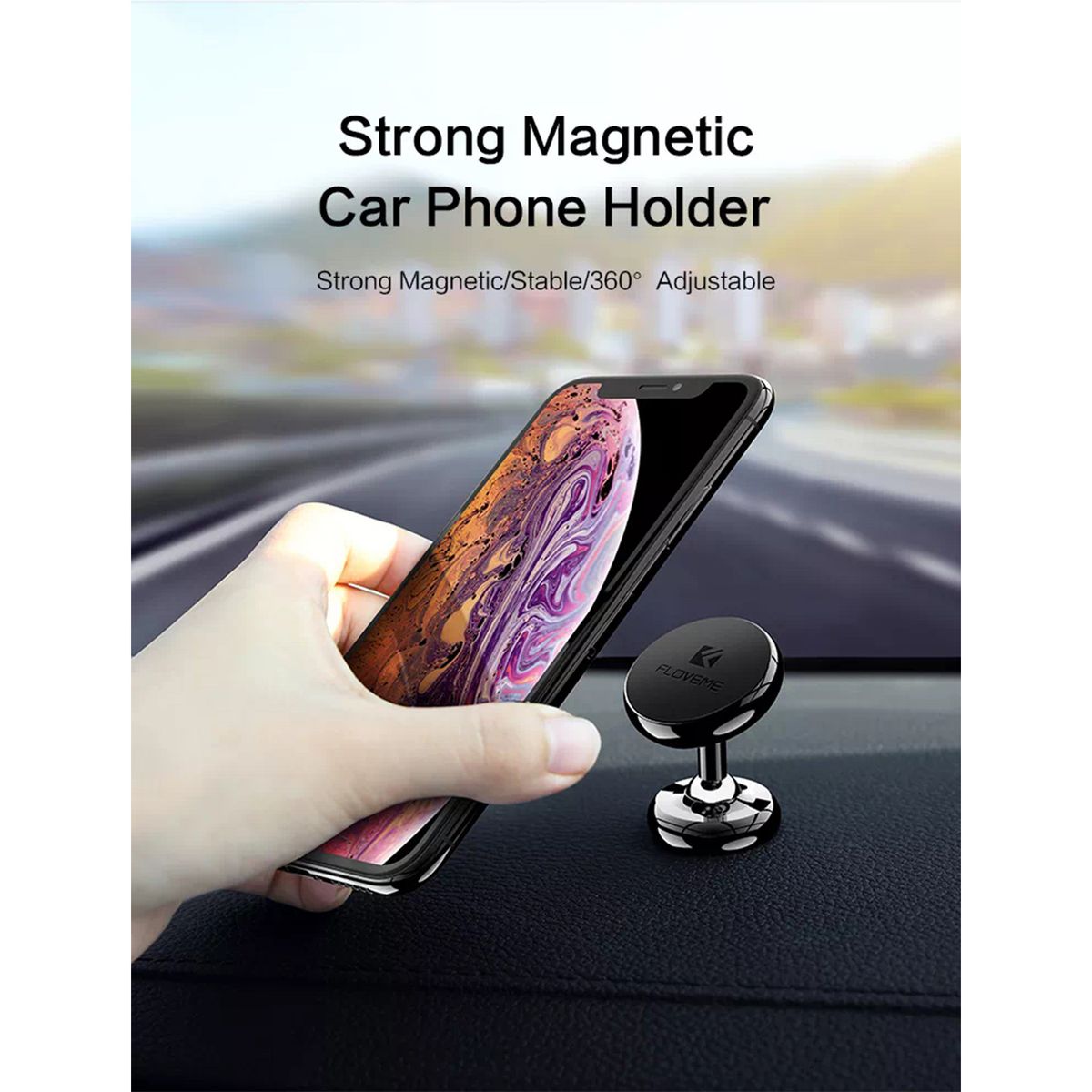 GENERICO - Soporte Magnético para fijar celular en Auto o más - Giro 360 - Negro