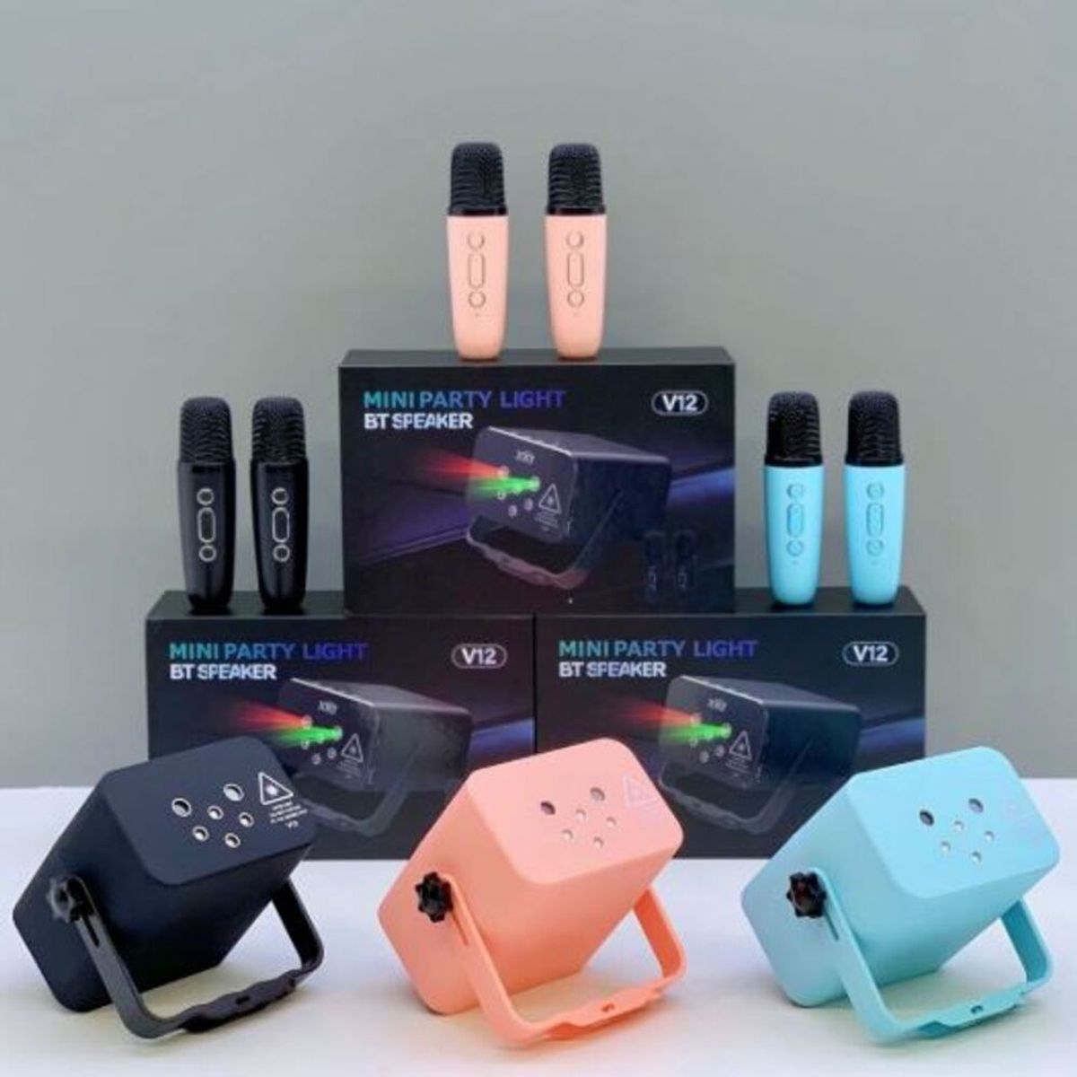 GENERICO - Mini altavoz laser Bluetooth V12 - Rosado