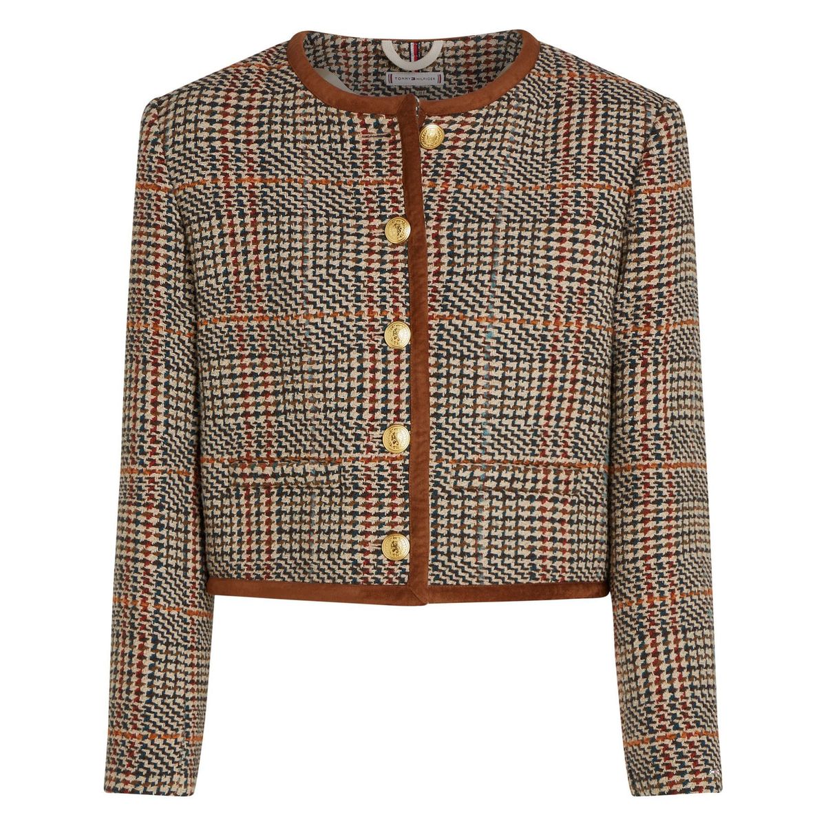 TOMMY HILFIGER - SACO TWEED WOOL MIX CHECK CREW JACK