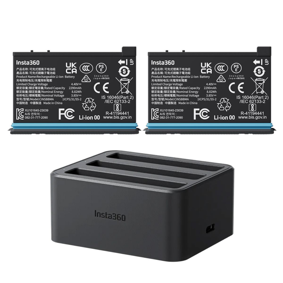 INSTA 360 - Insta360 X4 Batería 2 Pack + Adaptador de Carga Rápida