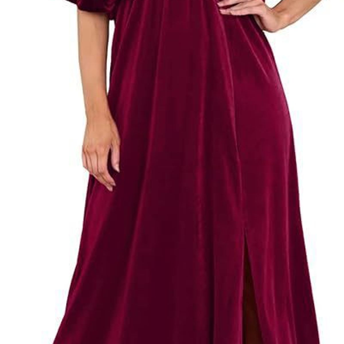 TIOZONEY - Vestido con mangas medias y abertura lateral