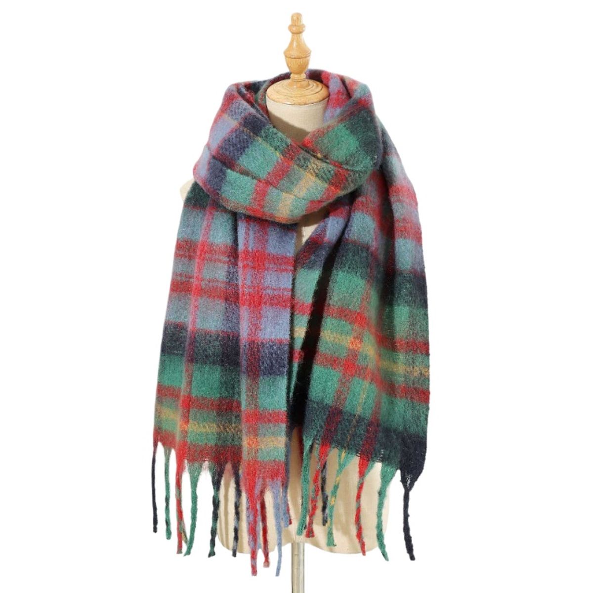 TIOZONEY - Bufanda a cuadros para abrigo