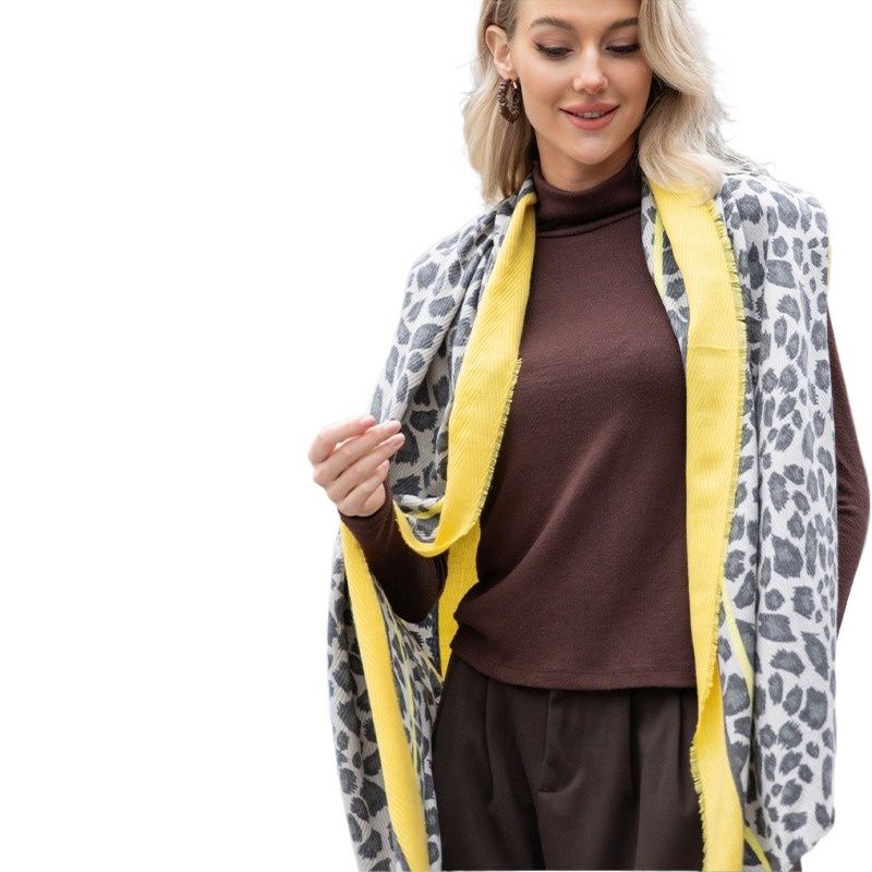 TIOZONEY - Bufanda de mujer con estampado de leopardo