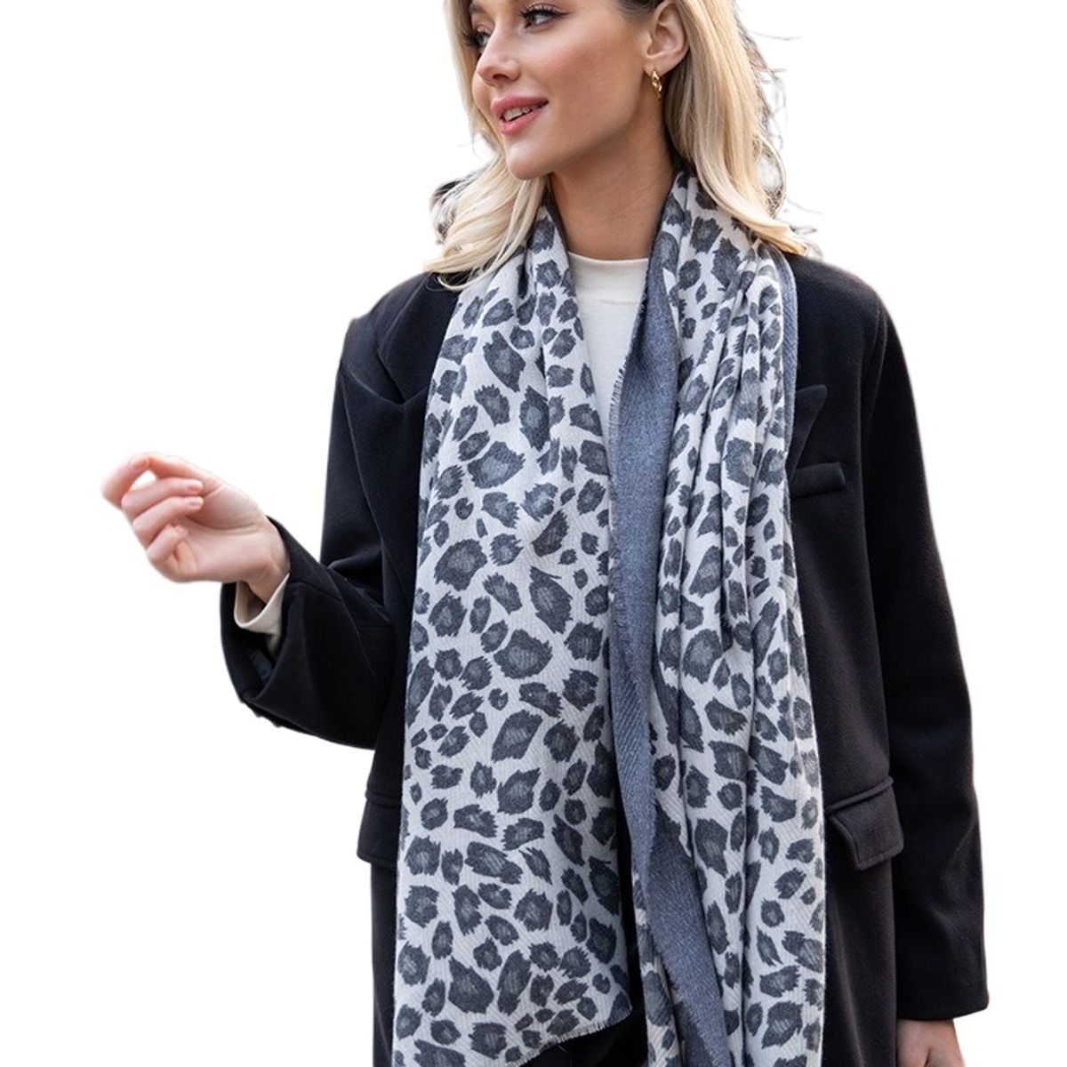 TIOZONEY - Bufanda de mujer con estampado de leopardo