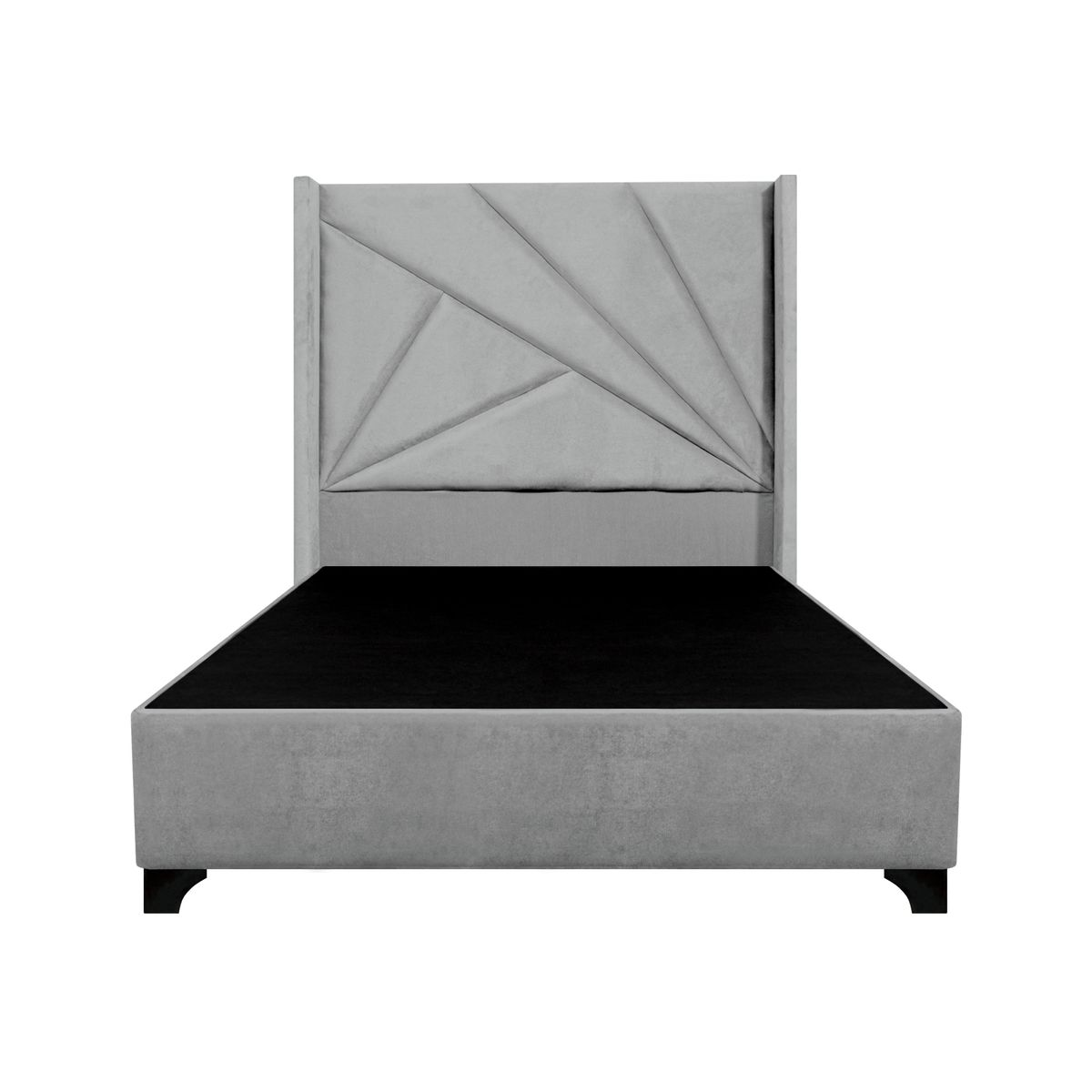 BARAKA HOME - Base de Cama Luton + Cabecera Emperatriz Aura 1.5 Plz - Gris Claro