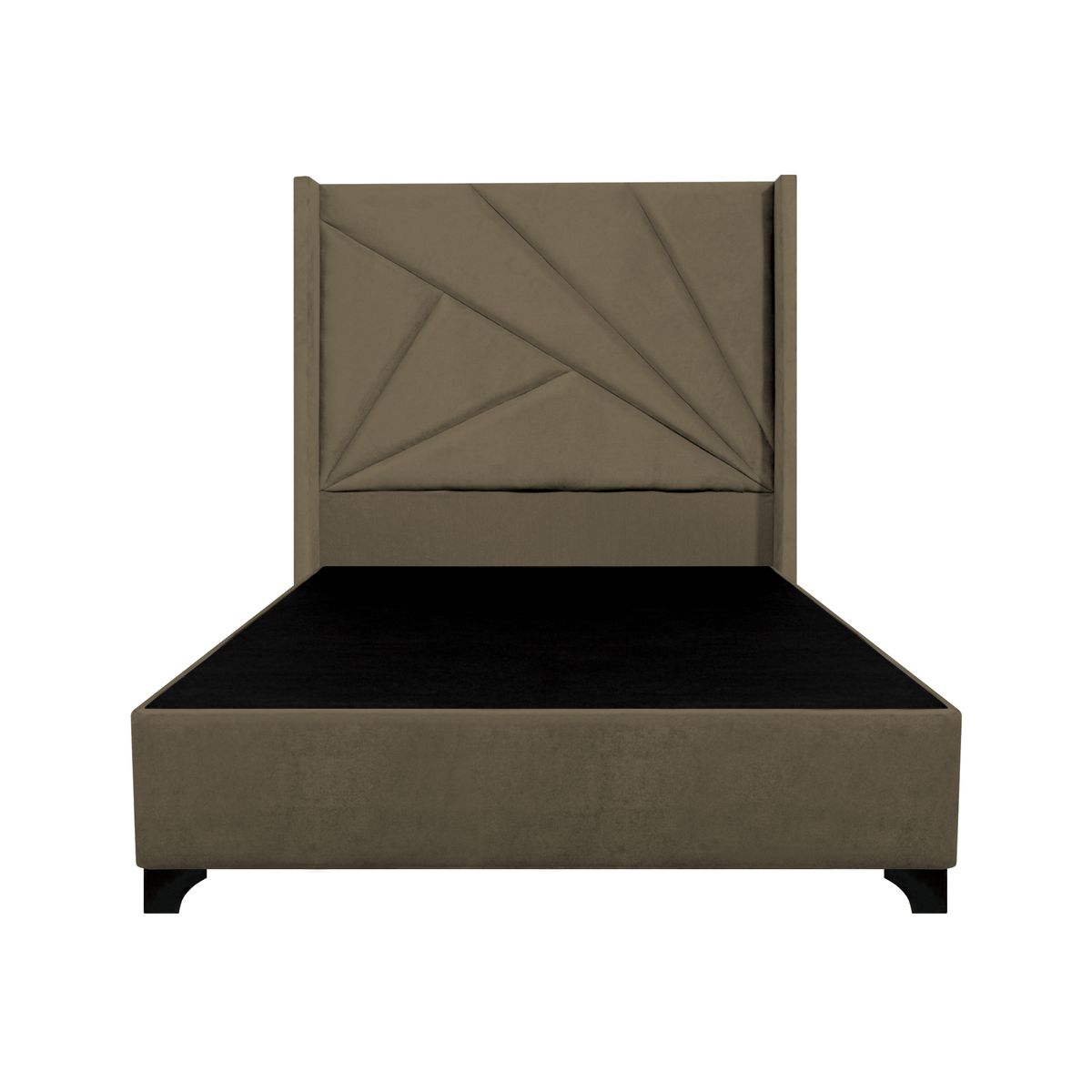 BARAKA HOME - Base de Cama Luton + Cabecera Emperatriz Aura 1.5 Plz - Beige Oscuro