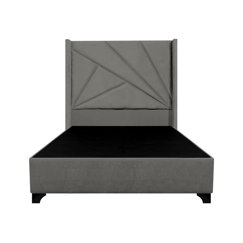 BARAKA HOME - Base de Cama Luton + Cabecera Emperatriz Aura 2 Plz - Gris Oscuro