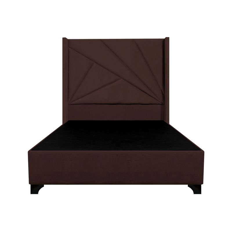 BARAKA HOME - Base de Cama Luton + Cabecera Emperatriz Aura 2 Plz - Chocolate