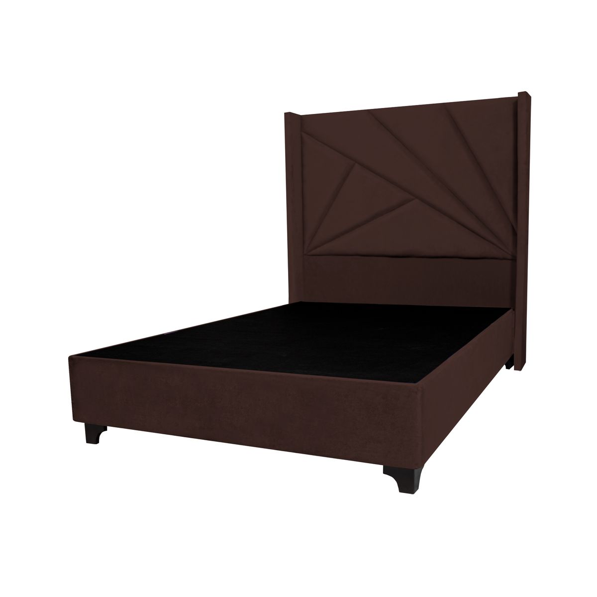 BARAKA HOME - Base de Cama Luton + Cabecera Emperatriz Aura 2 Plz - Chocolate