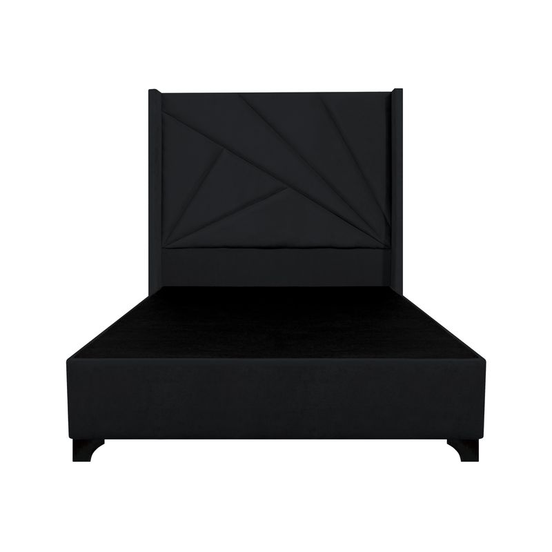 BARAKA HOME - Base de Cama Luton + Cabecera Emperatriz Aura 2 Plz - Negro