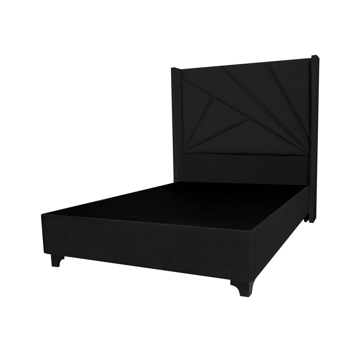 BARAKA HOME - Base de Cama Luton + Cabecera Emperatriz Aura 2 Plz - Negro
