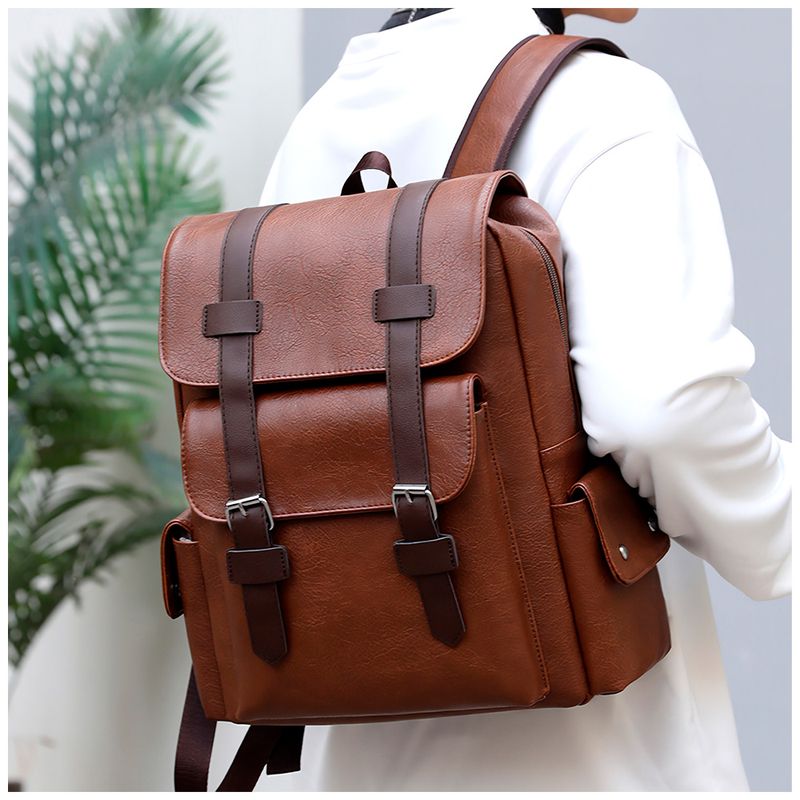 KELLER - Mochila para Hombre de Cuero PU con Porta Laptop MR U57