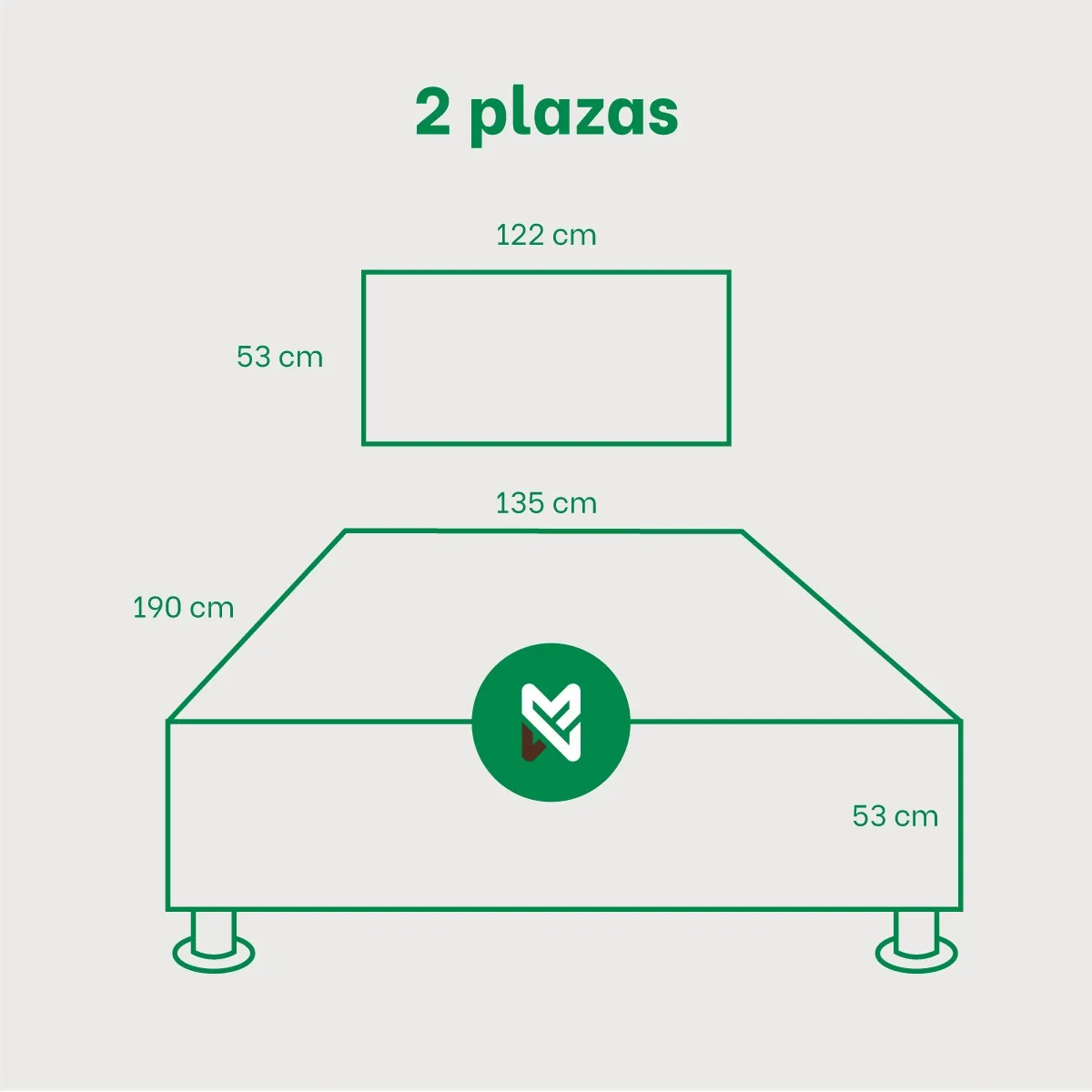 MUEBLES MACRUMO - Combo cama brisa antifluido 2Plz Gris Claro + velador ted + almohada