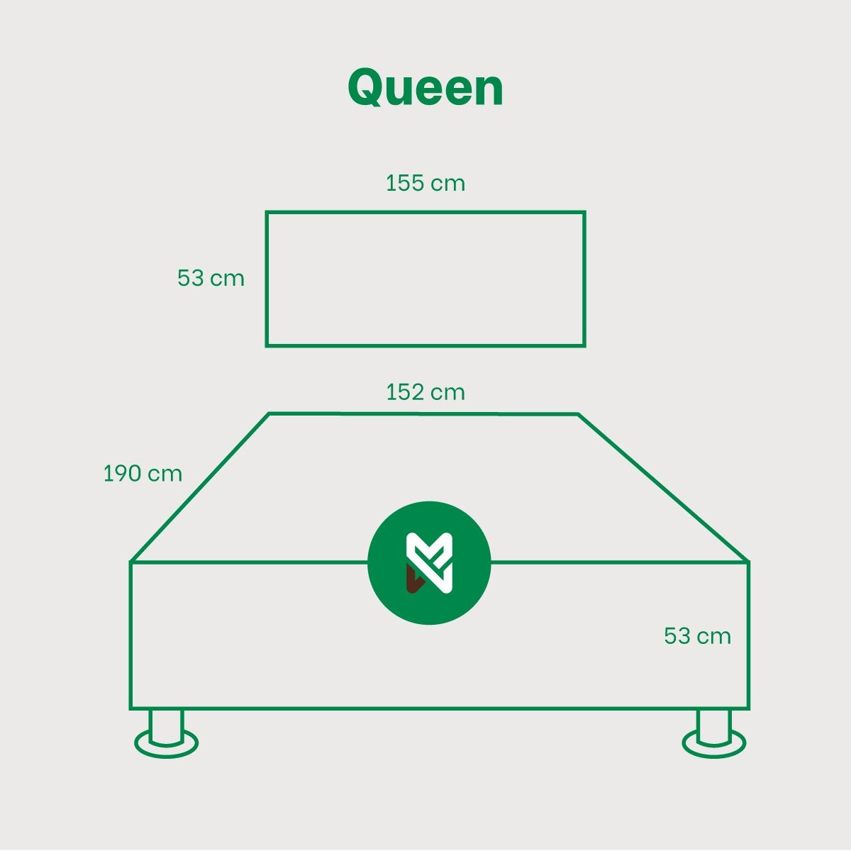 MUEBLES MACRUMO - Combo cama brisa Queen Gris Oscuro antifluido + velador ted + almohada