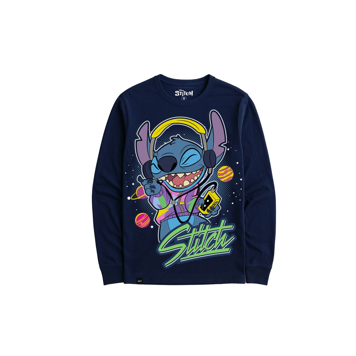 DISNEY - POLO MANGA LARGA LILO & STITCH NIÑO AZUL