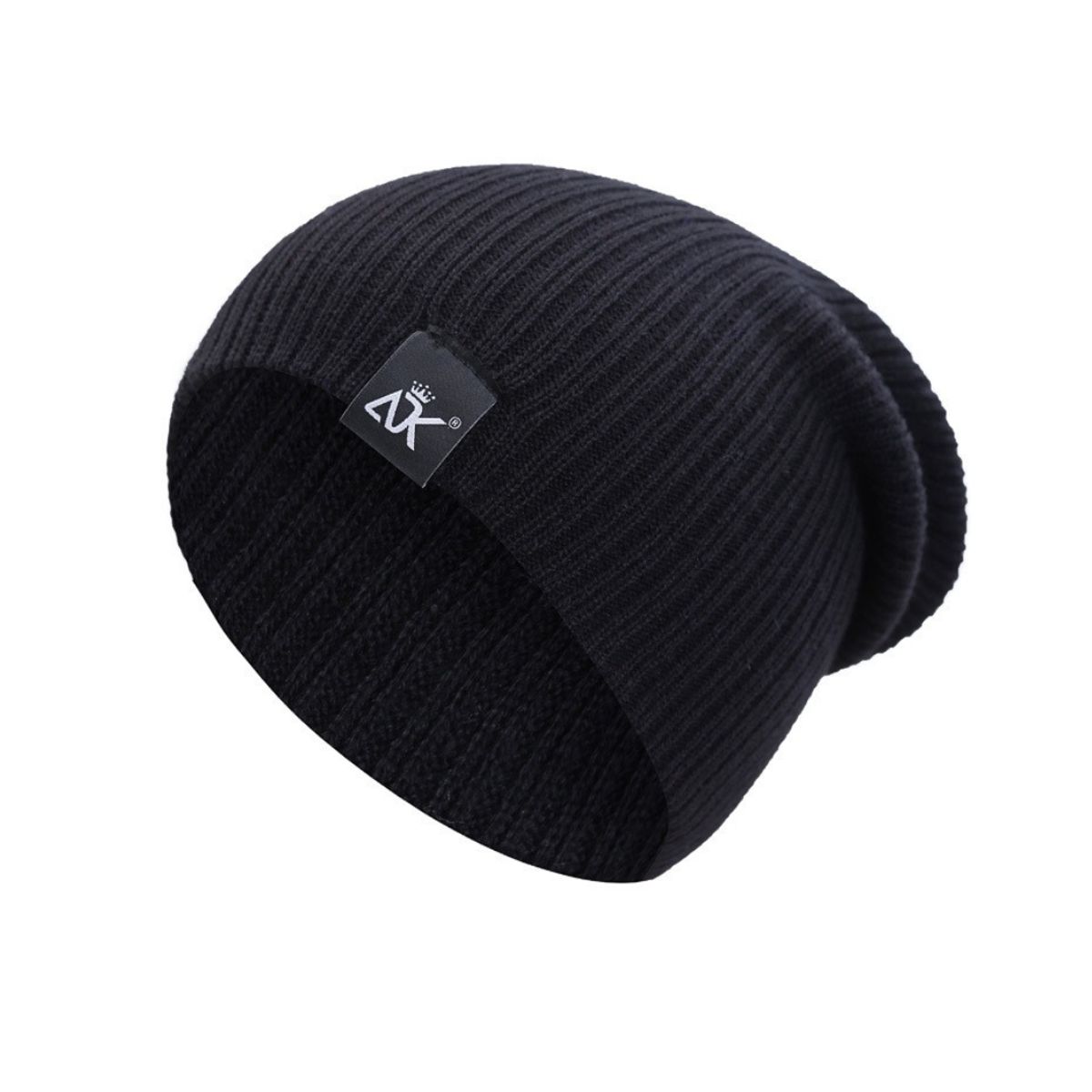 KAST PE - Beanie Logan Unisex Gorro doble tejido chullo Negro