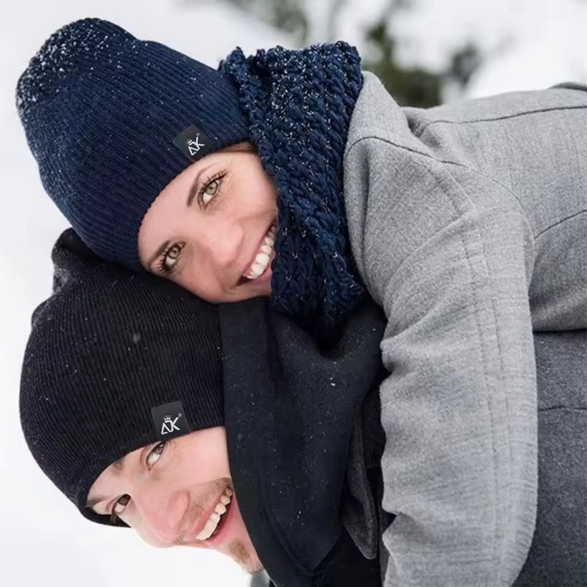 KAST PE - Beanie Logan Unisex Gorro doble tejido chullo Negro