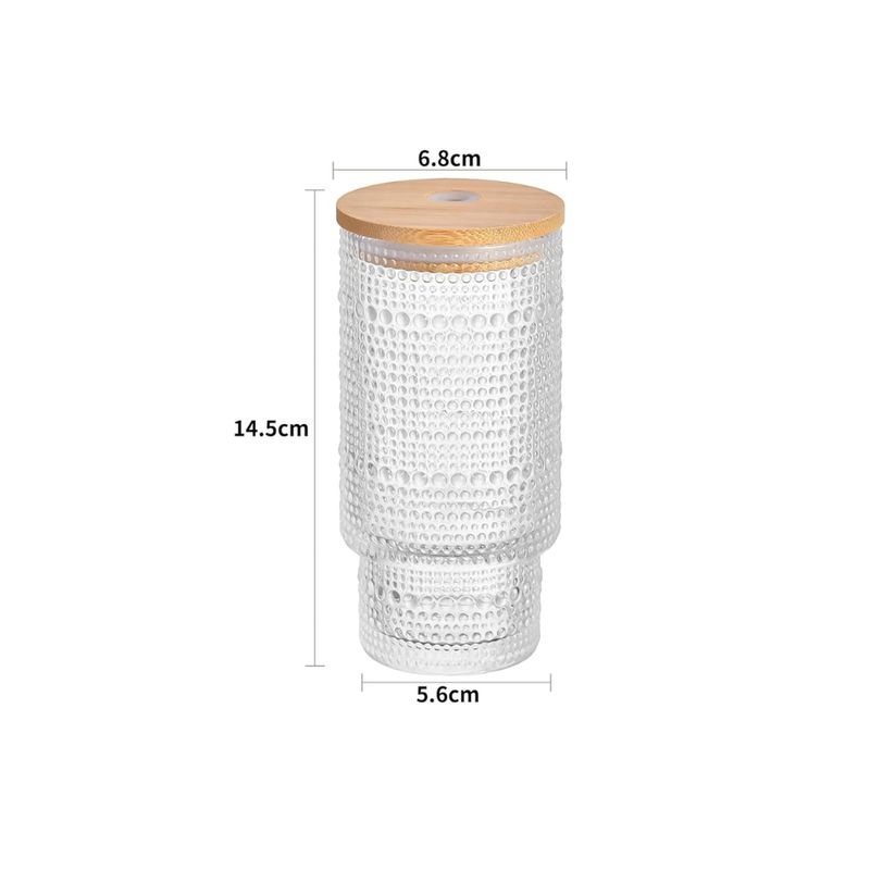 GENERICO - Vasos texturizados con tapa  y pajita 320 ml