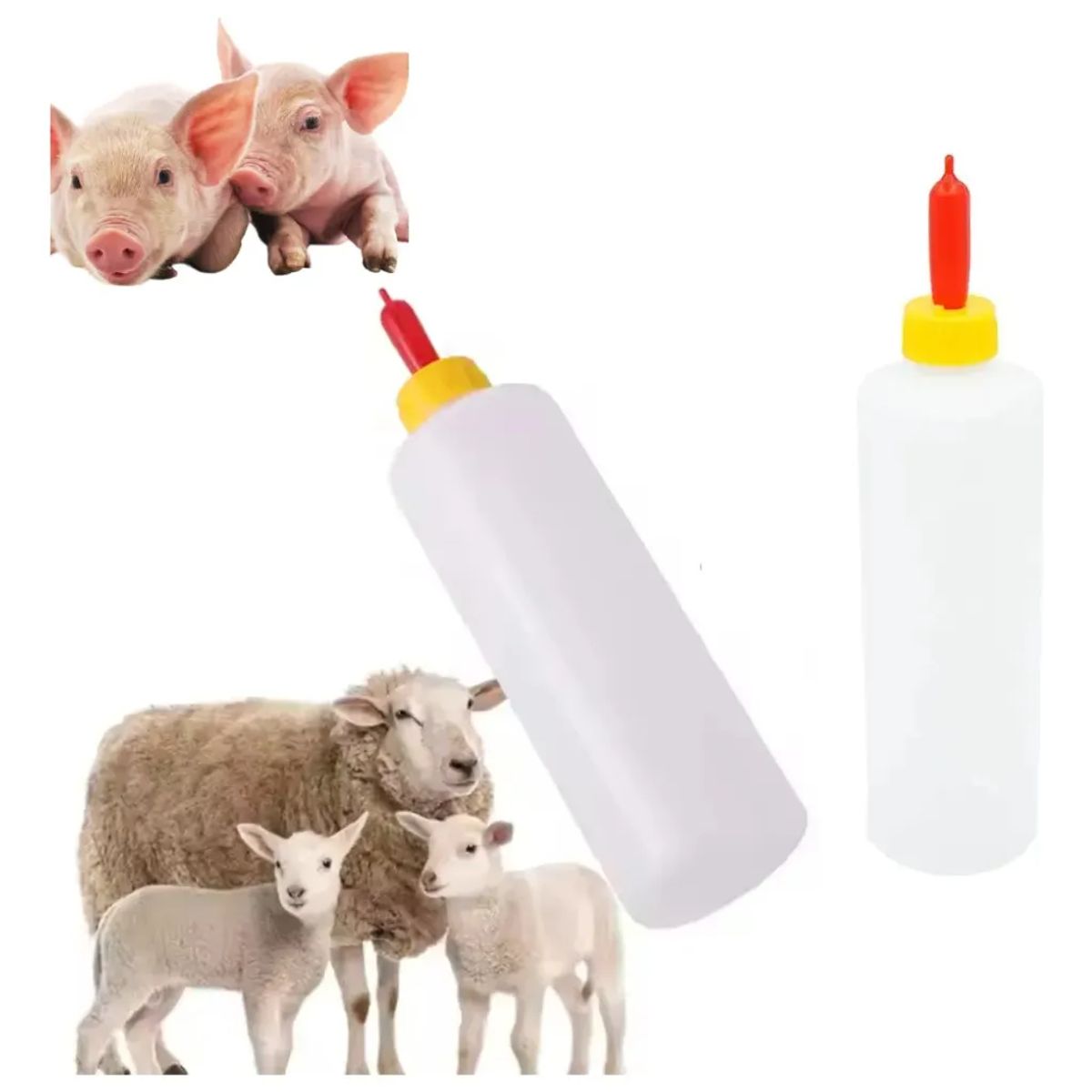 GENERICO - BOTELLA CON TETINA PARA LECHE MASCOTA 400ML AMARILLO