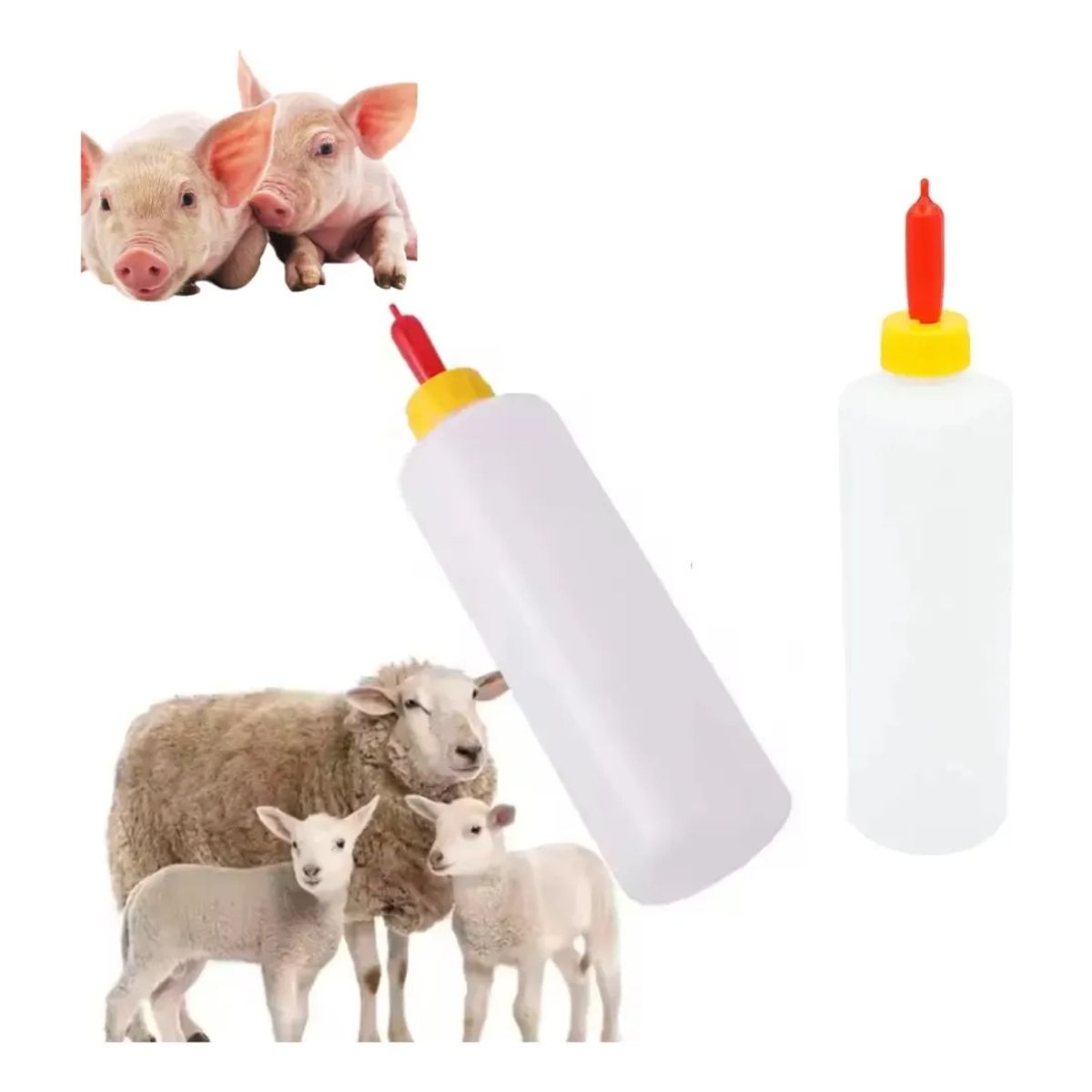 GENERICO - BOTELLA CON TETINA PARA LECHE MASCOTA 400ML AMARILLO