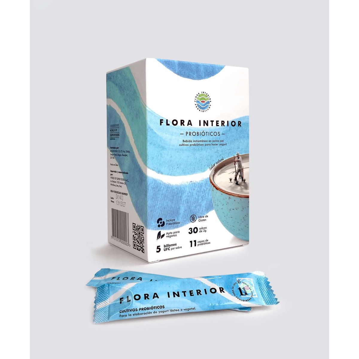 FLORA INTERIOR - Cultivos Probióticos 11 Cepas x 30 Sobres x 2 g - Flora Interior